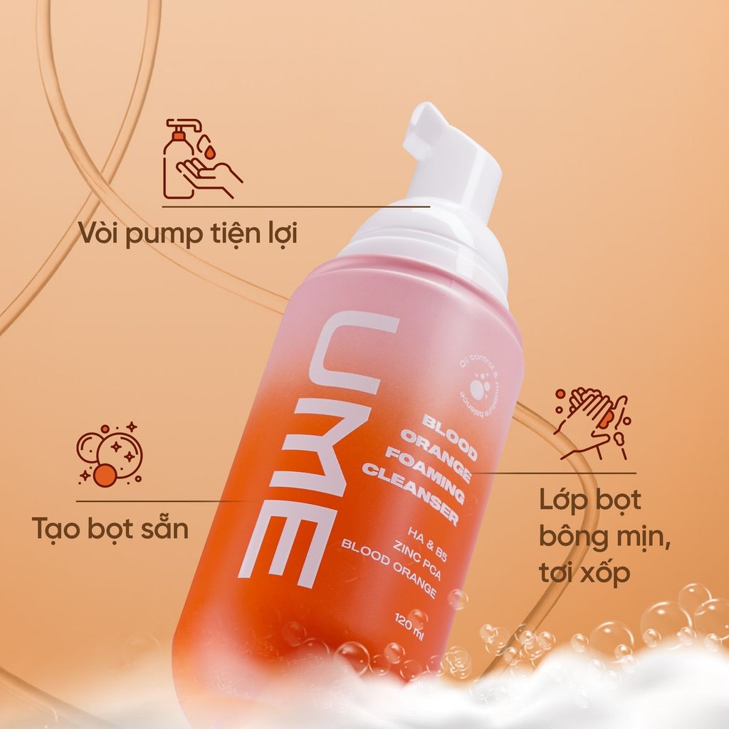 làm sạch kép, double cleansing, nước tẩy trang ume, bọt rửa mặt ume, cam máu, cam đỏ