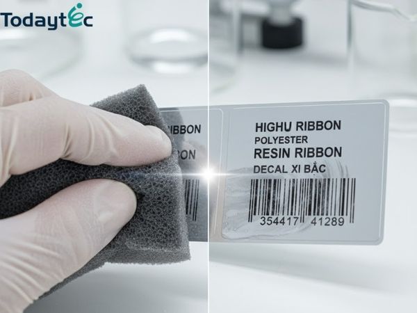 dùng resin ribbon cho tem bạc