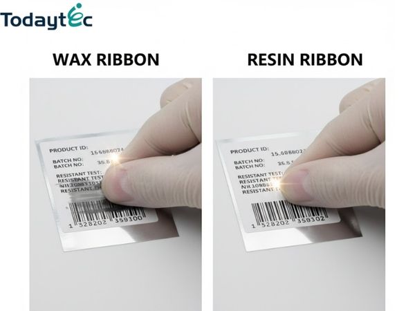 dùng resin ribbon cho tem bạc