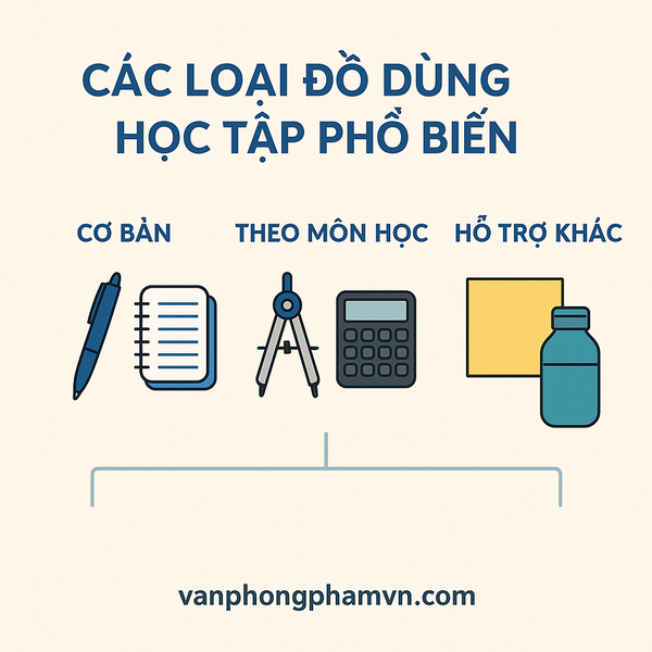 Các loại đồ dùng học tập phổ biến