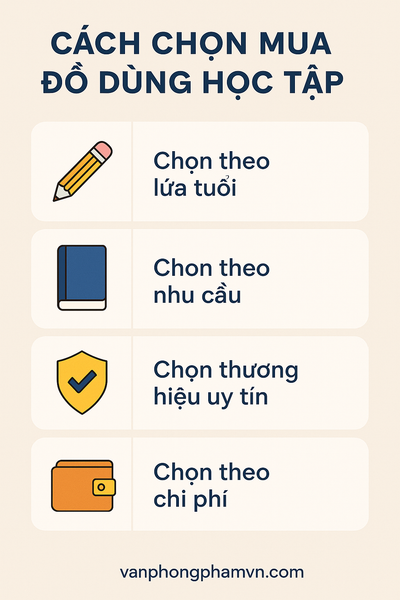 Cách chọn mua đồ dùng học tập