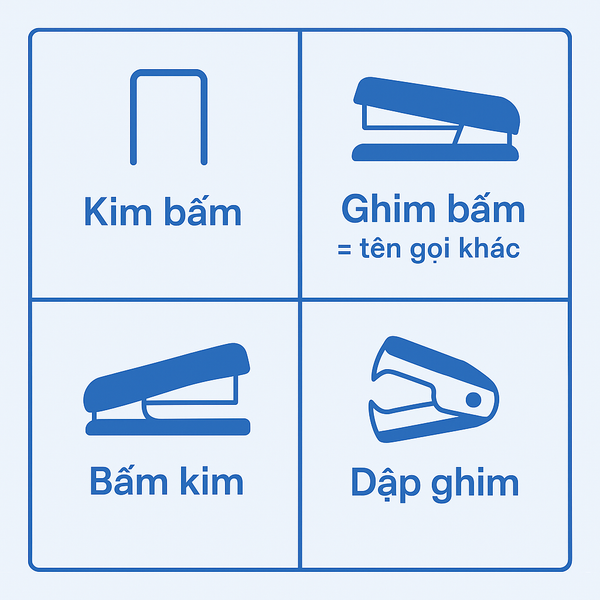 Khái niệm & điểm khác biệt: Kim bấm – Ghim bấm – Bấm kim – Dập ghim