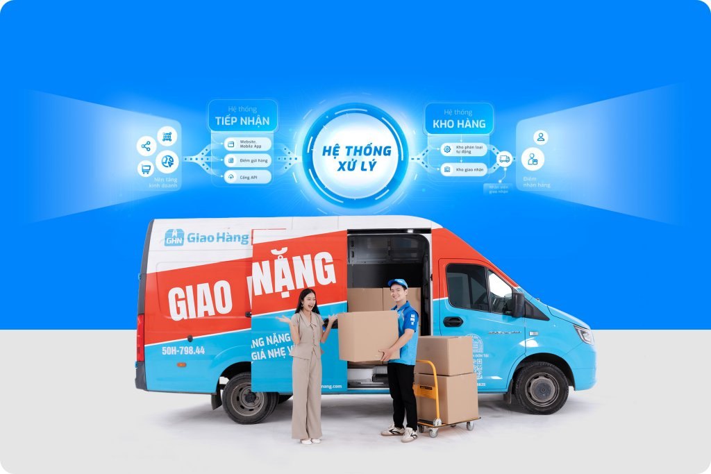 Giao hàng nặng cho khách bằng xe tải