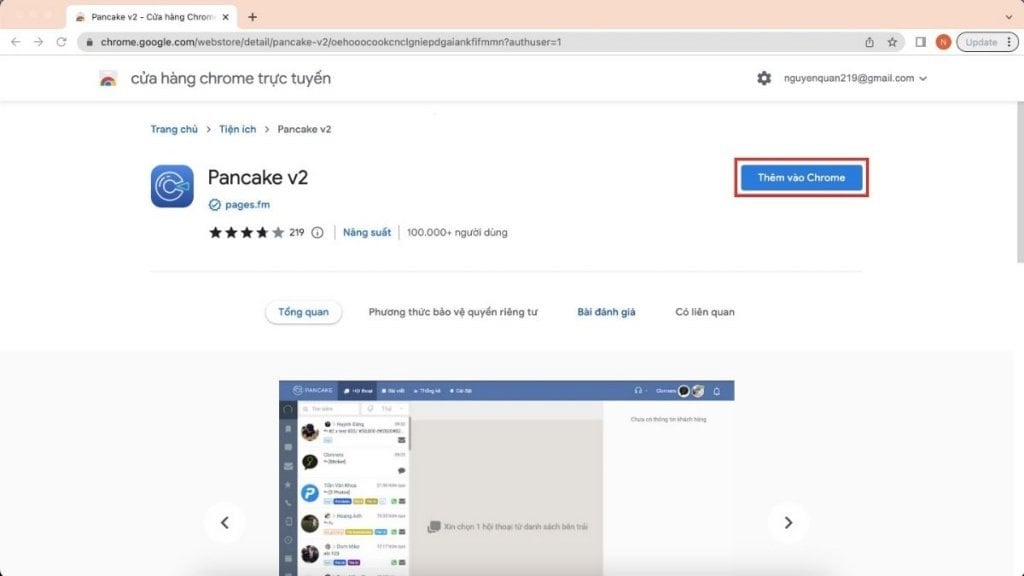 Thêm Pancake V2 vào Google