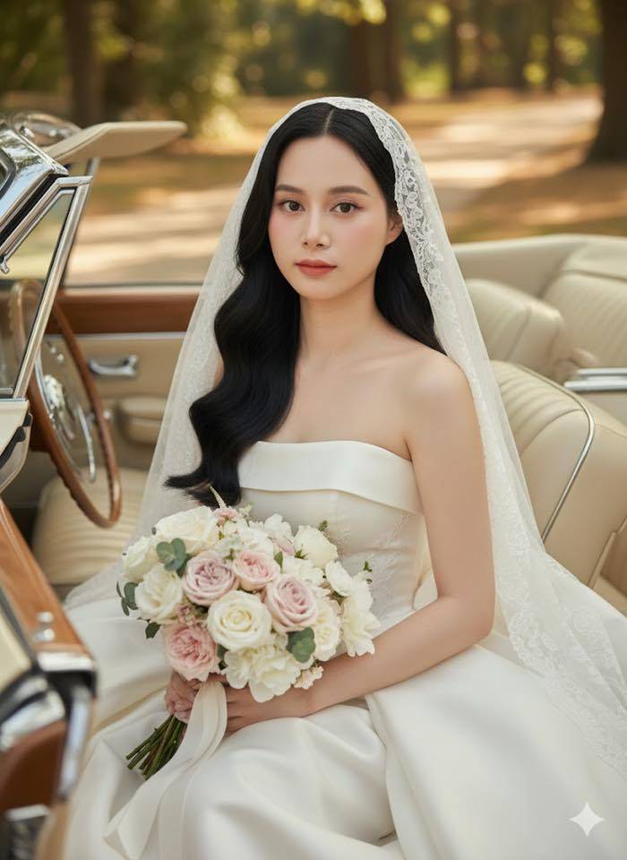 Ảnh 3 - Cô dâu ngồi trên xe cổ mui trần