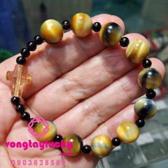 vòng tay công giáo, chuỗi mân côi đá mắt hổ, đá mắt hổ 3 màu, vòng tay đá thạch anh, chuỗi mân côi đẹp, vòng phong thủy nam nữ