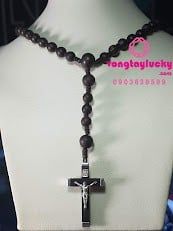 vòng tay gỗ mun, chuỗi 108 hạt gỗ mun, gỗ mun đen, gỗ mun đính đồng xu cổ, chuỗi đeo tay gỗ mun