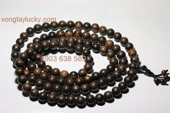 vòng tay gỗ mun, chuỗi 108 hạt gỗ mun, gỗ mun đen, gỗ mun đính đồng xu cổ, chuỗi đeo tay gỗ mun
