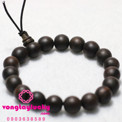 vòng tay gỗ mun, chuỗi 108 hạt gỗ mun, gỗ mun đen, gỗ mun đính đồng xu cổ, chuỗi đeo tay gỗ mun