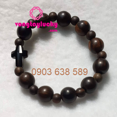 vòng tay gỗ mun, chuỗi 108 hạt gỗ mun, gỗ mun đen, gỗ mun đính đồng xu cổ, chuỗi đeo tay gỗ mun