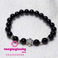 thạch anh trắng, vòng tay cỏ 4 lá, vòng tay đá thạch anh