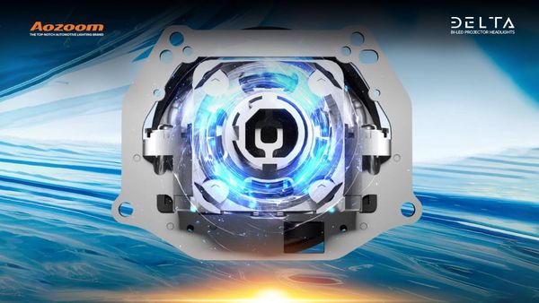 Cutaway view of AOZOOM DELTA projector's internal cooling.