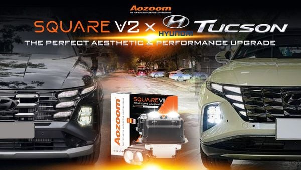 Hyundai Tucson upgrade with SQUARE V2 LED headlights.