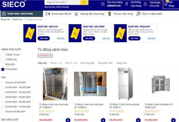 Mua tủ đông Hoshizaki uy tín, chất lượng tại SIECO