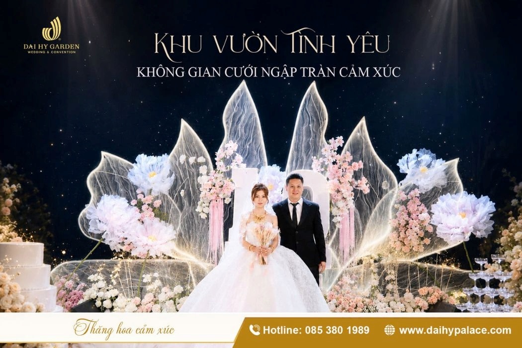 Khu vườn tình yêu - Không gian cưới lãng mạn như khu vườn cổ tích tại Đại Hỷ Garden