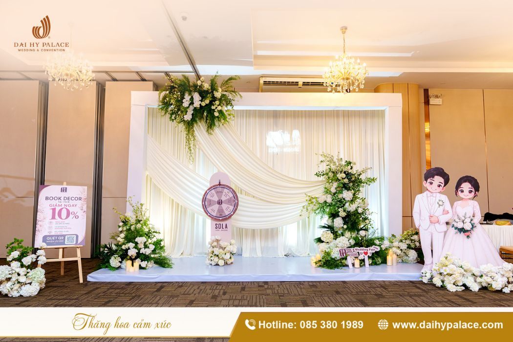 Backdrop check-in cưới siêu ấn tượng đến từ Sola Wedding