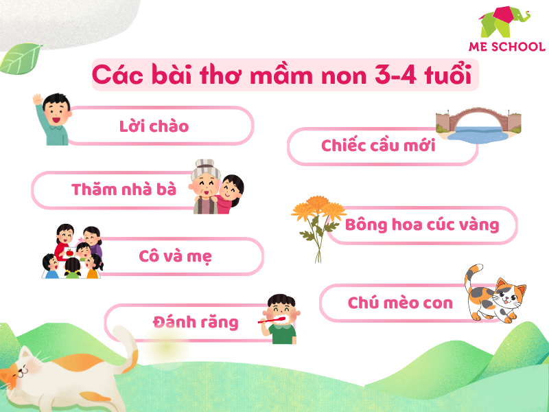 bài thơ cho trẻ mầm non