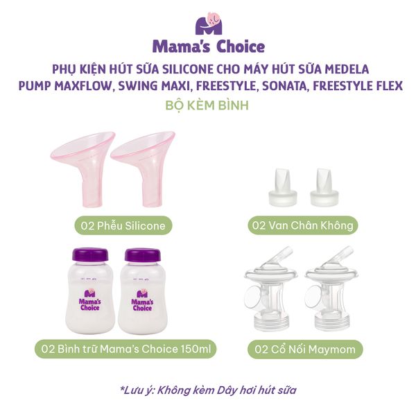 Bộ phụ kiện cho máy Medela Pump Maxflow, Swing Maxi, Freestyle, Sonata, Freestyle Flex