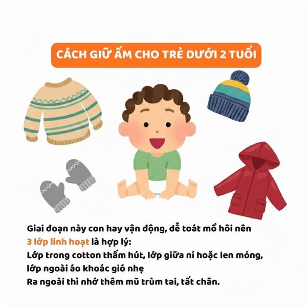 Cách giữ ấm cho trẻ dưới 2 tuổi