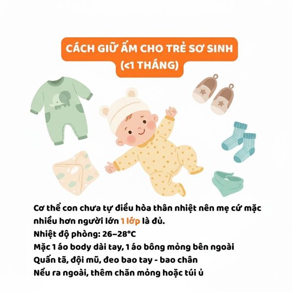 Cách giữ ấm cho trẻ sơ sinh