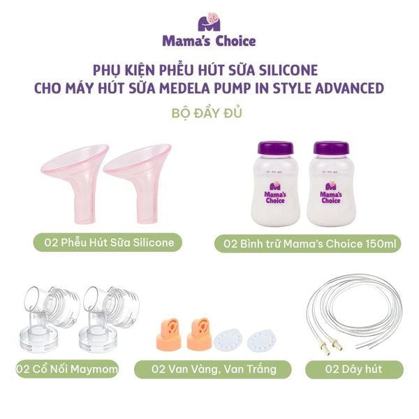 Bộ phụ kiện phễu hút sữa silicone cho máy hút sữa Medela Pump In Style Advanced