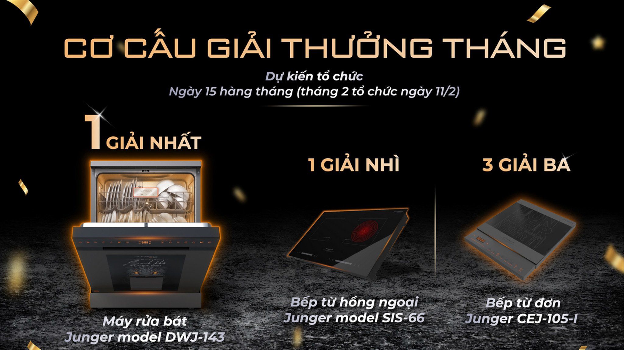 40 Giải thưởng hàng tháng dành cho khách hàng khi mua sản phẩm của Junger tại KingWolrd