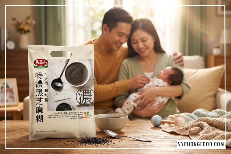 Ly bột ngũ cốc dinh dưỡng từ mè đen Greenmax Đài Loan thơm ngon ấm nóng giúp lợi sữa cho mẹ sau sinh mổ và hướng dẫn cách dùng bột mè đen đúng chuẩn y khoa.