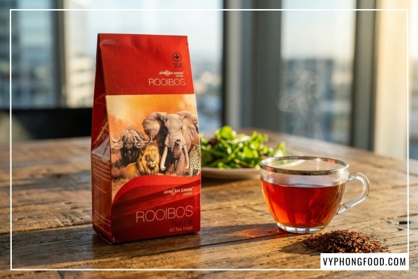 Hồng trà rooibos African Dawn giúp hỗ trợ tiêu hóa và giảm cân tự nhiên - Trà rooibos mua ở đâu chính hãng? Hãy tham khảo ngay tại VyPhongFood.