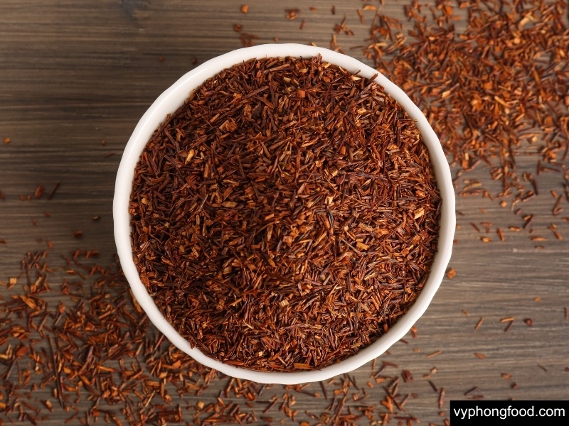 Steaming cup of South African rooibos tea to start the New Year right—caffeine-free herbal drink for better sleep, stress relief and hydration; African Dawn teabags.