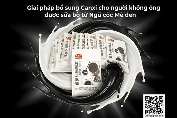 Bột ngũ cốc dinh dưỡng không đường từ mè đen và các loại hạt Greenmax Đài Loan trên nền thiên nhiên, bổ sung Canxi cho người dị ứng sữa bò