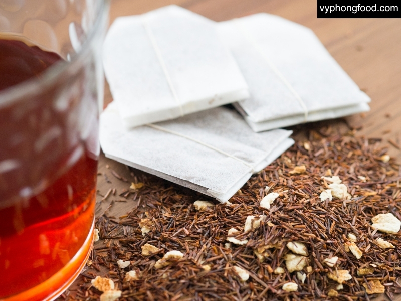 Ảnh minh họa Hồng trà rooibos Nam Phi bản địa vùng Cederberg, không caffeine, ít tannin, đạt PDO EU; phù hợp làm trà thảo mộc túi lọc uống tối và hằng ngày.