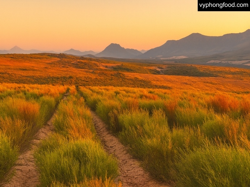 South African Rooibos Tea showing reddish-brown leaves and a brewed cup; signature taste driven by Cederberg terroir, fermentation/oxidation, and sun-dried processing; caffeine-free, low-tannin with smooth honey–caramel notes.