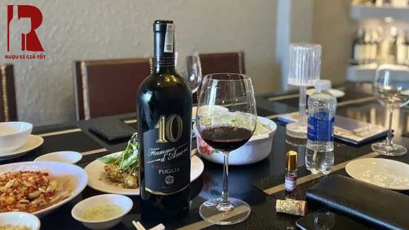 Rượu vang Ý đỏ 10 Fiamma d’Amore Negroamaro