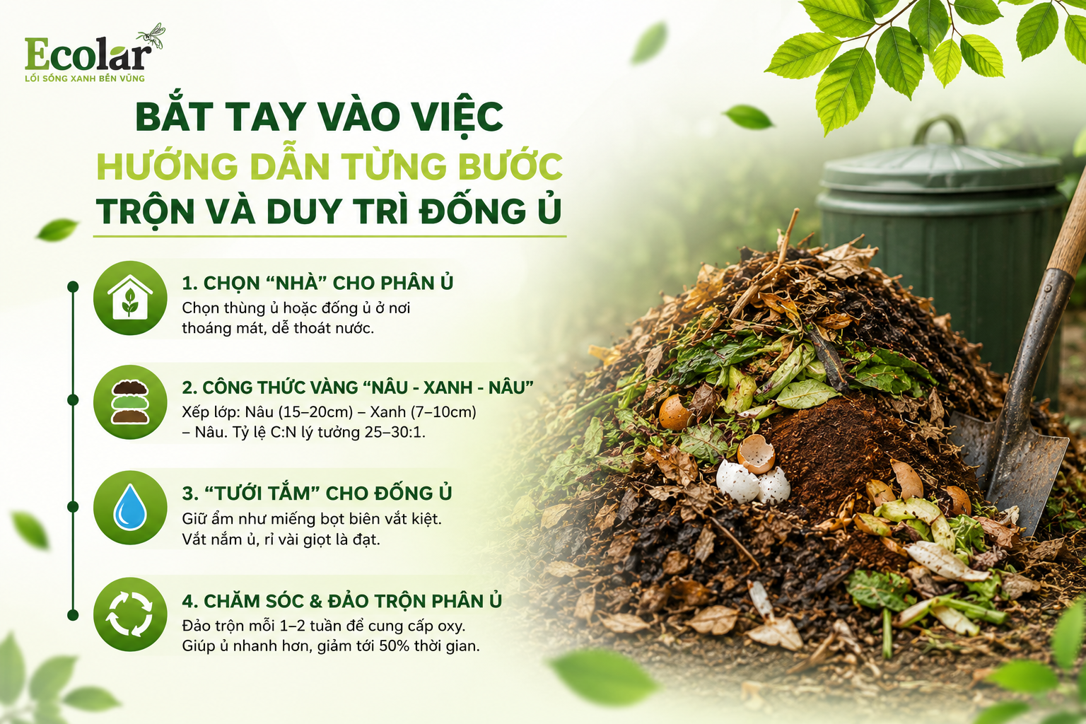 Bắt Tay Vào Việc: Hướng Dẫn Từng Bước Trộn Và Duy Trì Đống Ủ