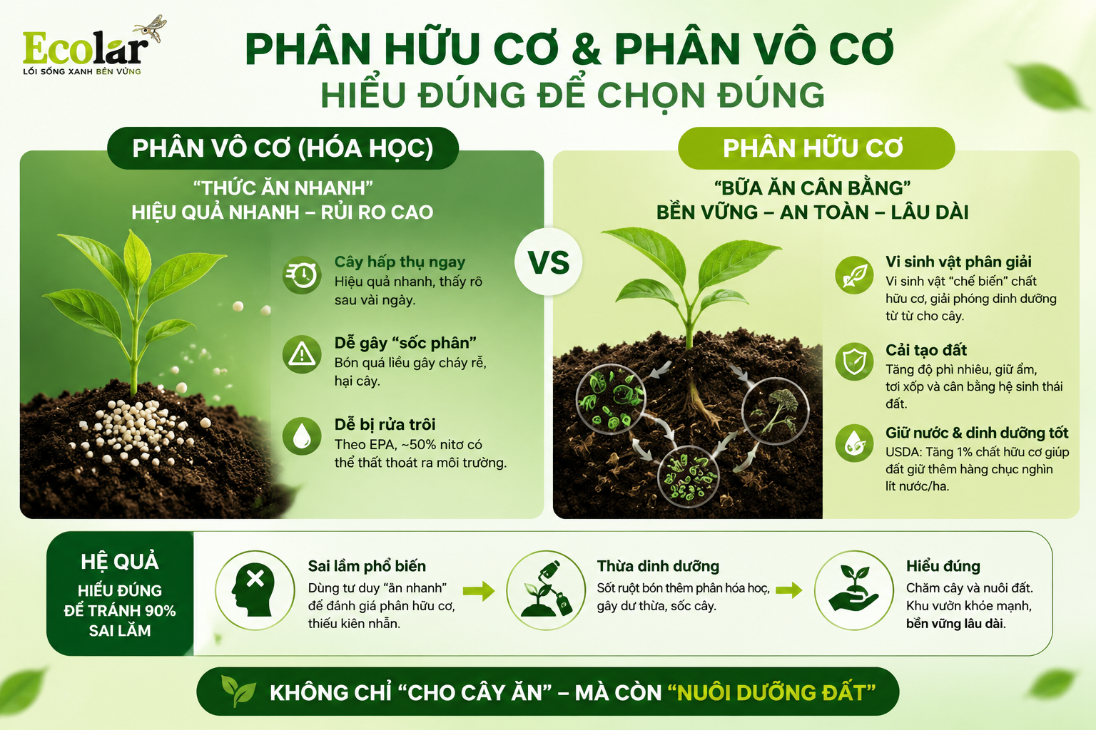 Nền Tảng Tiên Quyết: Tại Sao Phân Hữu Cơ Hoạt Động Khác Phân Vô Cơ?