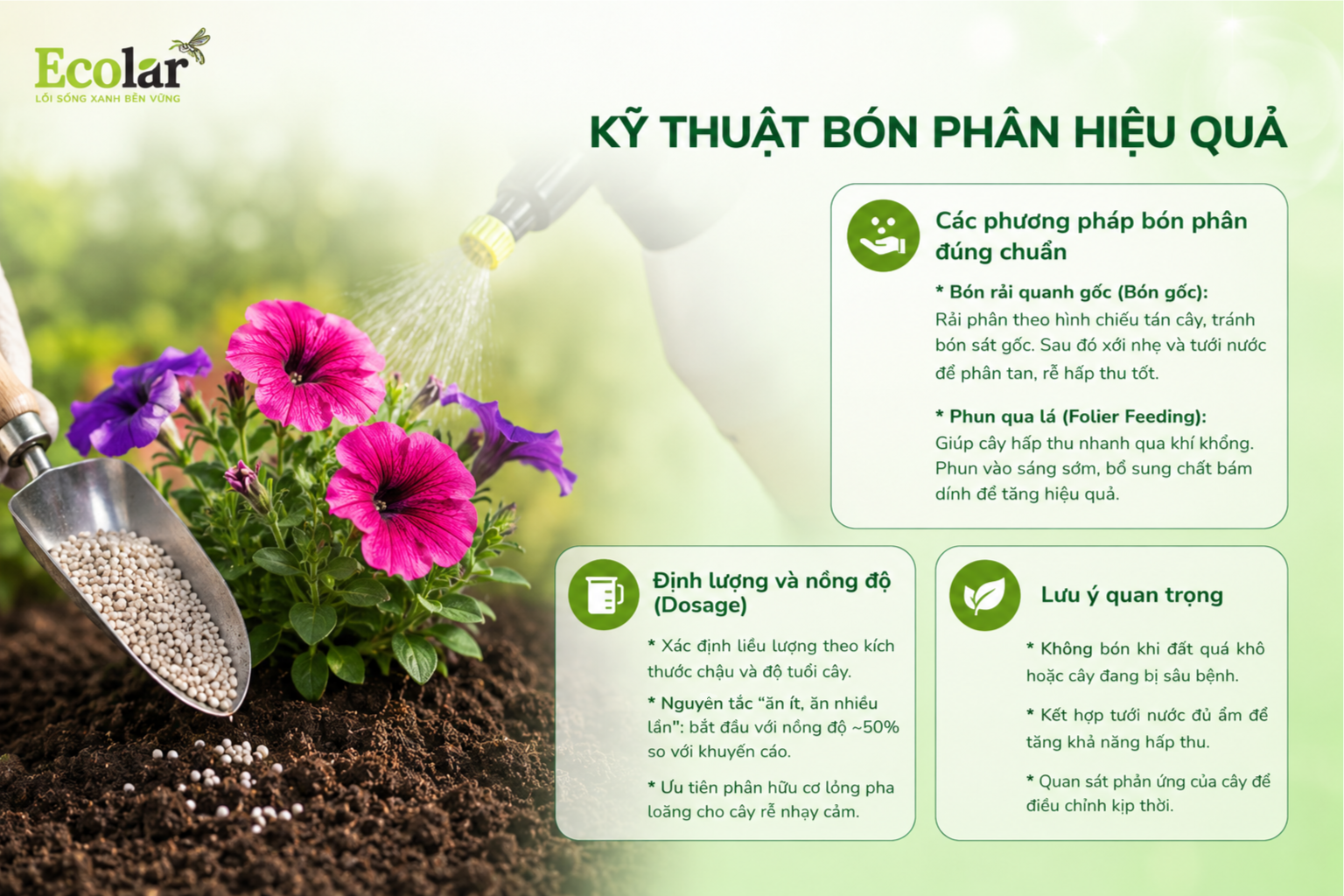 Kỹ thuật bón phân hiệu quả