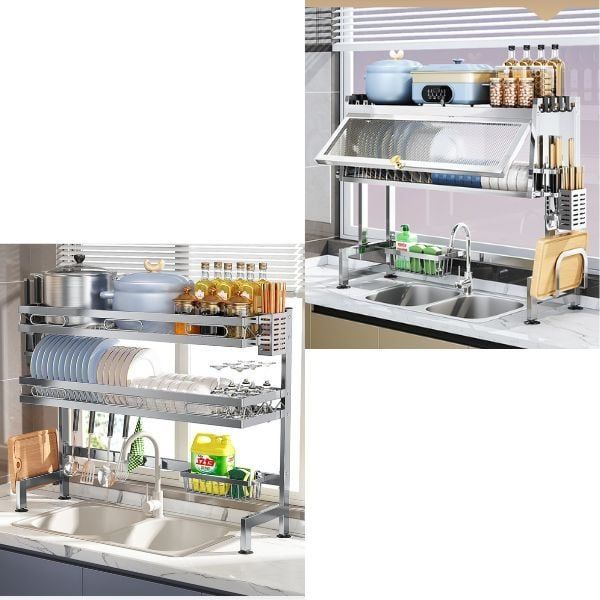 Kệ Chén Inox: 1 Tầng, 2 Tầng Hay Có Nắp Đậy? Hướng Dẫn Chi Tiết