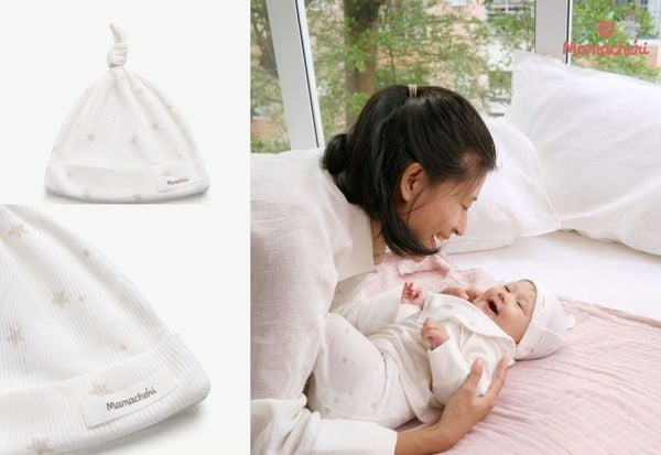 Mũ chóp nút mềm mại cho bé sơ sinh