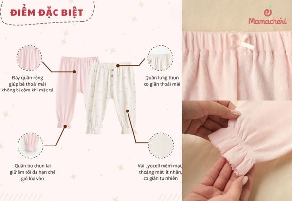Set quần thun chất liệu Aircotton mang lại sự năng động và thoải mái cho bé gái hằng ngày.