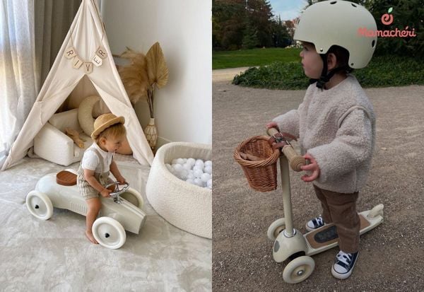 Xe chòi chân khích lệ bé vận động và rèn luyện sự thăng bằng trong những bước đi đầu đời.
