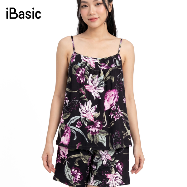 bộ pyjama form rộng, tay và ống suông, minh họa dáng đồ không bó sát da