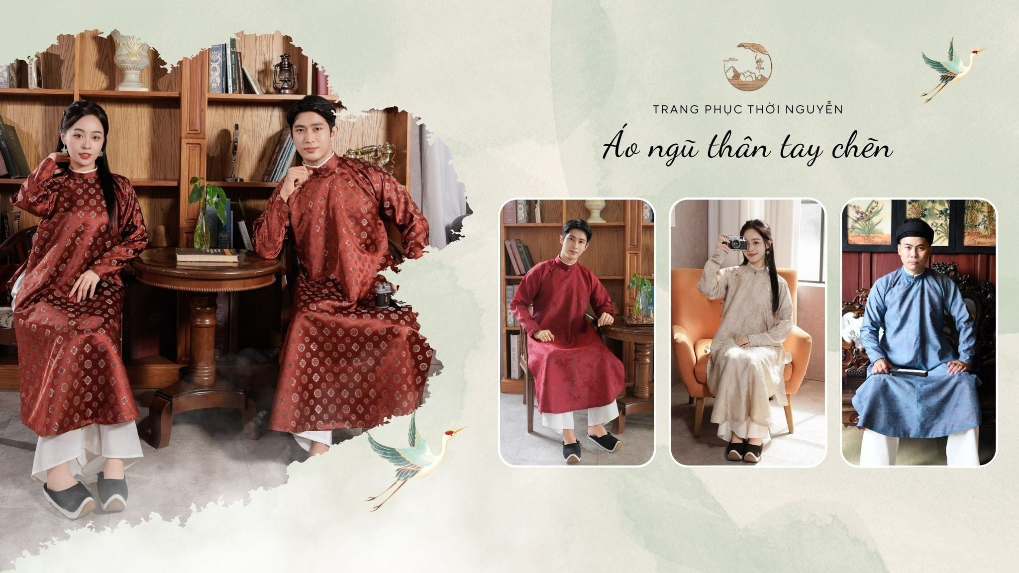 Áo dài ngũ thân cho ngày Tết Việt Nam