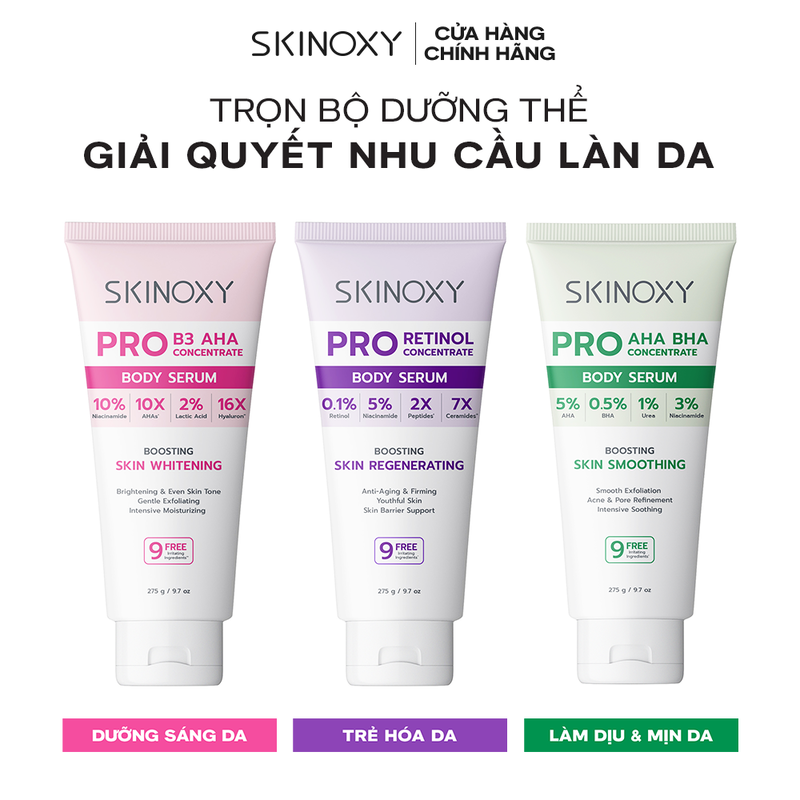 thegioiskinfood.com - Tinh Chất Dưỡng Thể Hỗ Trợ Dưỡng Sáng, Làm Đều Màu Da Skinoxy Pro Concentrate Body Serum 275g