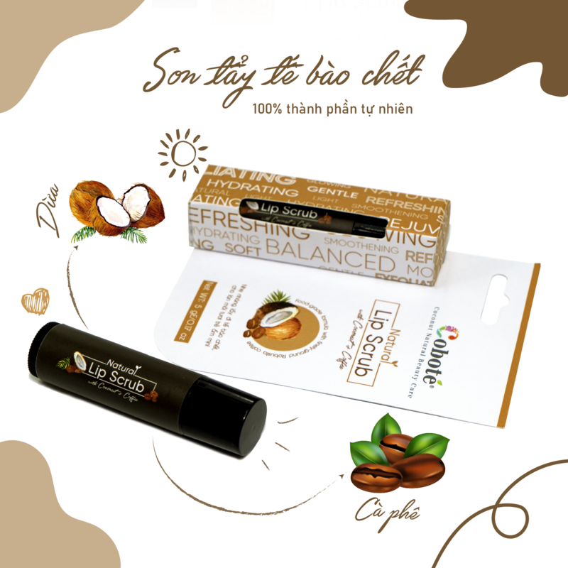 Tẩy Tế Bào Chết Môi Cà Phê & Dừa COBOTÉ Natural Lip Scrub 5g