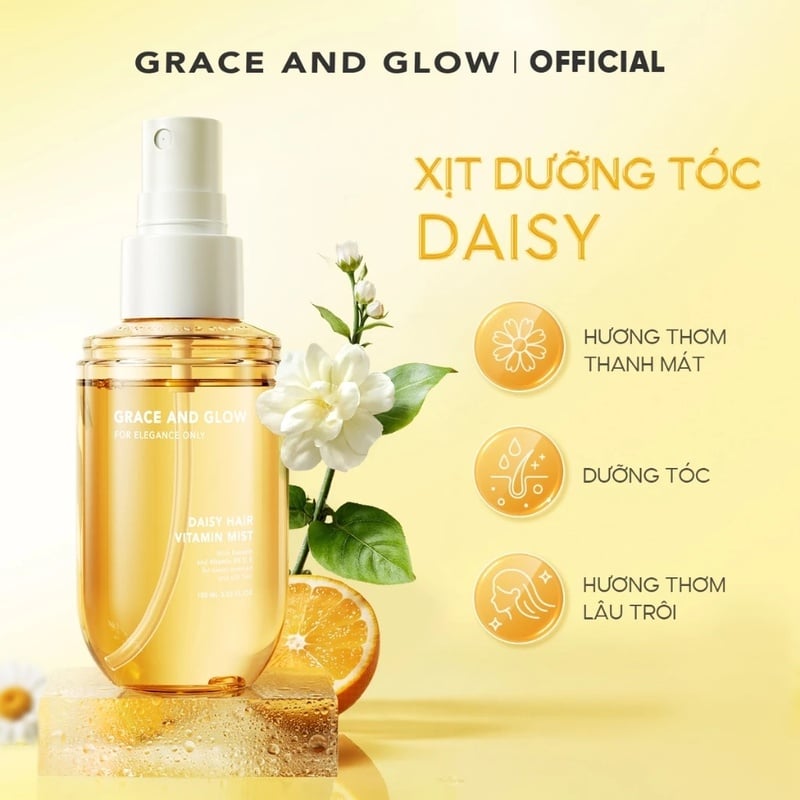 thegioiskinfood.com - Xịt Dưỡng Tóc Hương Nước Hoa Grace And Glow Hair Mist 100ml