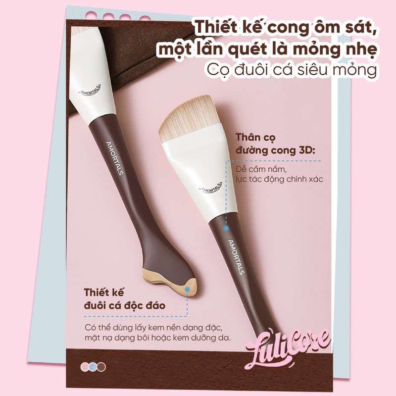thegioiskinfood.com - Bộ Cọ & Bông Mút Trang Điểm Amortals Ok Foundation Tool Set (6 Pcs/Set)