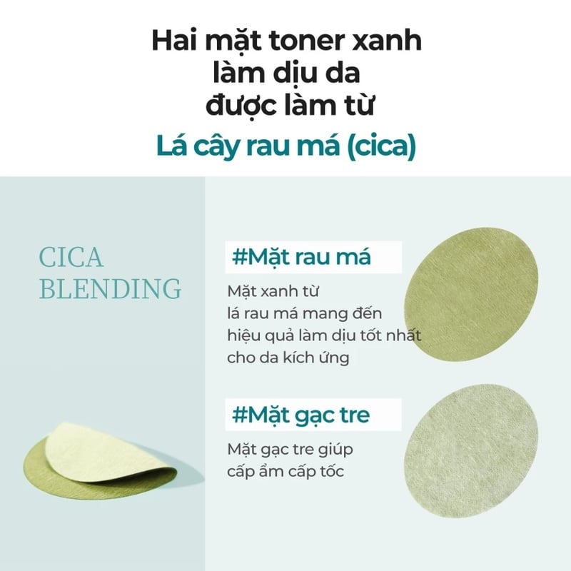 thegioiskinfood.com - Toner Pad Làm Dịu Da numbuzin No.1 Centella Re-Leaf Green Toner Pad 190ml (70pcs)
