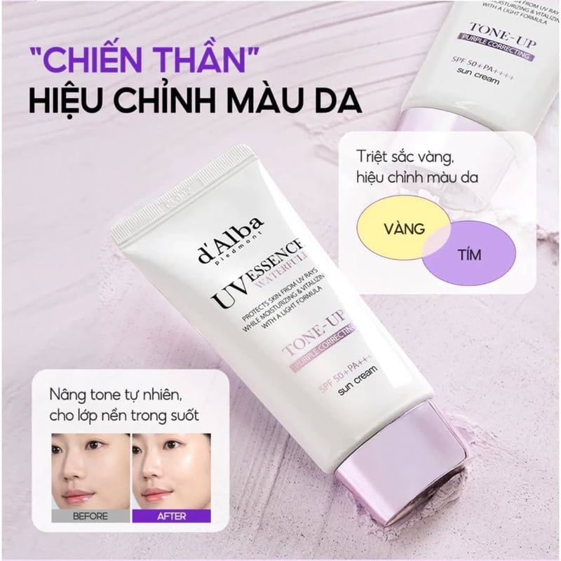 thegioiskinfood.com - Kem Chống Nắng Nâng Tông D'Alba Waterfull Tone-Up Sun Cream 50ml