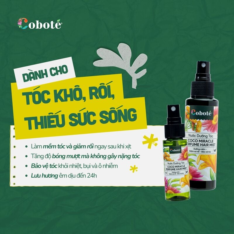 thegioiskinfood.com - Nước Dưỡng Tóc Hỗ Trợ Giảm Gãy Rụng, Phục Hồi Hư Tổn COBOTÉ Coco Miracle Perfume Hair Mist
