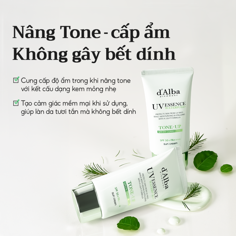 thegioiskinfood.com - Kem Chống Nắng Nâng Tông D'Alba Waterfull Tone-Up Sun Cream 50ml